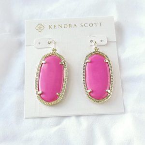 Elle Gold Magenta Magnesite Drop Earrings NEW